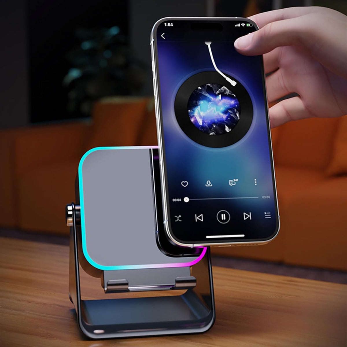 Support Téléphone 5-en-1 Bluetooth avec Veilleuse